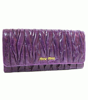ミュウミュウ MIU MIU 長財布 サイフ 財布 さいふ パープル MIUMIU 5M1109 MATELASSE LUX INDACO