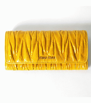 ミュウミュウ MIU MIU 長財布 サイフ 財布 さいふ イエロー 5M1109-MATELASSE-LUX-MIMOSA