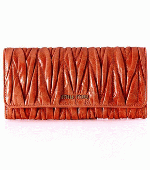 ミュウミュウ MIU MIU 長財布 サイフ 財布 さいふ オレンジ 5M1109-MATELASSE-LUX-PAPAYA