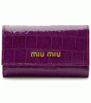 ミュウミュウ MIU MIU 6連キーケース パープル 5M0222-ST-COCCO-LUX-MALVA