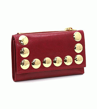 ミュウミュウ MIU MIU 三つ折り財布 財布 サイフ レッド 5M1097-VITELLO-BORCHIE-ROSSO 