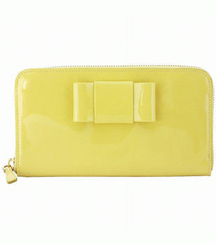 ミュウミュウ MIU MIU エナメル リボン 長財布 サイフ 財布 さいふ イエロー 5M0506-VERNI-FIOCC