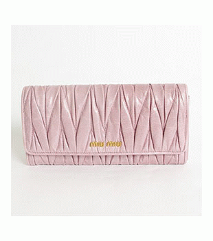 ミュウミュウ MIU MIU 長財布 サイフ 財布 さいふ ライトピンク 5M1109 MATELASSE LUX