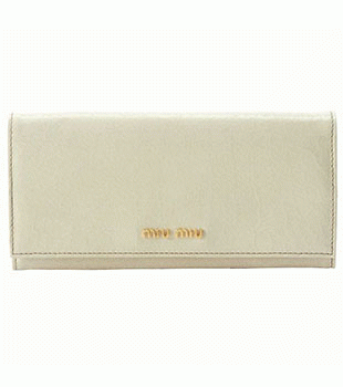 ミュウミュウ MIU MIU 長財布 サイフ 財布 さいふ オフホワイト 5M1109-ST-COCCO-LUX-TALCO