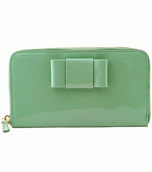 ミュウミュウ MIU MIU エナメル リボン 長財布 サイフ 財布 さいふ ライトグリーン 5M0506-VERNI-FIOCCASDFD