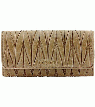 ミュウミュウ MIU MIU 長財布 サイフ 財布 さいふ ライトキャメル 5M1109 MATELASSE LUXFFF