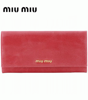 ミュウミュウ MIU MIU 二つ折長財布 サイフ 財布 さいふ ラッカ×ロッソ/レッド 5m1109-vibi-f0q85