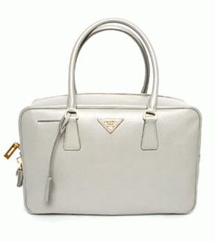 プラダ（PRADA）SAFFIANO LUX　レディースハンドバッグ　ライトグレー　BL094F-NZV-D32 