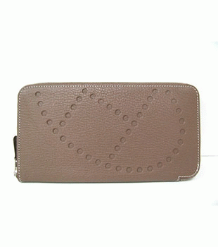 エルメスエヴリンロングラウンド長財布エトゥープ（金具：シルバー）HERMES328013