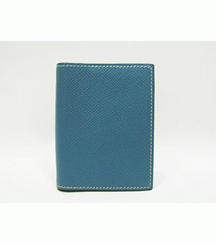 エルメス手帳カバーブルージーン（金具：シルバー） HERMES328015