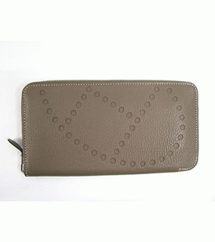 エルメスアザップロング ラウンド長財布エトゥープ（金具：シルバー）HERMES328019