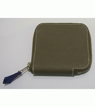 エルメスアザップシルク コインケースエトゥープ（金具：シルバー）HERMES328033