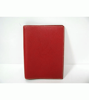 エルメス手帳カバーレッド（金具：シルバー）HERMES328037