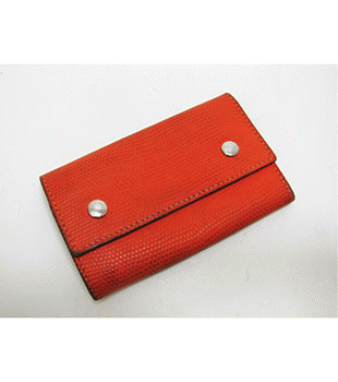 エルメスエチュイクレ　4連キーケースオレンジ（シルバー金具）HERMES328050