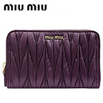 ミュウミュウ MIU MIU ラウンドファスナー式長財布 パープル 5M0506...