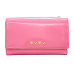 ミュウミュウ MIU MIU 三つ折り財布 財布 サイフ ピンク 5M1097-...