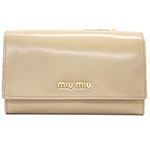 ミュウミュウ MIU MIU 三つ折り財布 財布 サイフ ベージュ 5M1097...