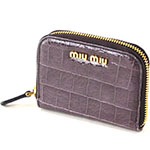 ミュウミュウ MIU MIU ラウンドファスナー式小銭入れ ラベンダー 5M02...
