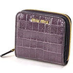 ミュウミュウ MIU MIU 二つ折り財布 財布 サイフ ラベンダー 5M052...