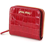 ミュウミュウ MIU MIU 二つ折り財布 財布 サイフ レッド 5M0522-...