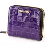 ミュウミュウ MIU MIU 二つ折り財布 財布 サイフ パープル 5M0522...