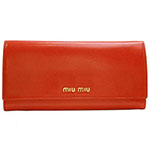 ミュウミュウ MIU MIU 長財布 サイフ 財布 さいふ オレンジ 5M110...