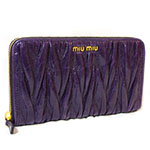 ミュウミュウ MIU MIU 長財布 サイフ 財布 さいふ パープル MIUMI...
