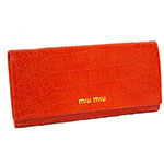ミュウミュウ MIU MIU 長財布 サイフ 財布 さいふ オレンジ 5M110...