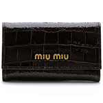 ミュウミュウ MIU MIU 6連キーケース ダークブラウン 5M0222-ST...