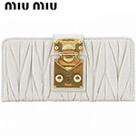 ミュウミュウ MIU MIU 二つ折長財布 サイフ 財布 さいふ タルコ/アイボ...