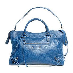 バレンシアガ（BALENCIAGA）ザ・シティ　レディースハンドバッグ　ブルー　...