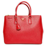 プラダ（PRADA）SAFFIANO LUX　レディーストートバッグ　レッド　B...