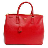 プラダ（PRADA）SAFFIANO LUX　レディーストートバッグ　レッド　B...