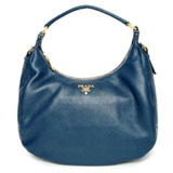 プラダ（PRADA）VITELLO DAINO　レディーストートバッグ　ブルー　...
