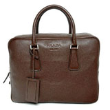 プラダ（PRADA）VIT.DAINO　メンズブリーフケース　ダークブラウン　V...
