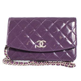 シャネル CHANEL クラシック エナメル ショルダーバッグ パープル A33...