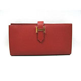 エルメスベアンスフレ二つ折長財布ブラウン（金具：ゴールド）HERMES03280...