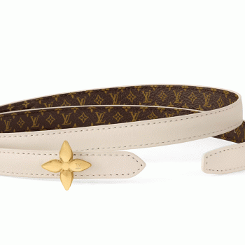 ルイヴィトンモノグラムベルト･LV ミニ フラワーグラム 15MM リバーシブル  カラー クオーツM4196Y
