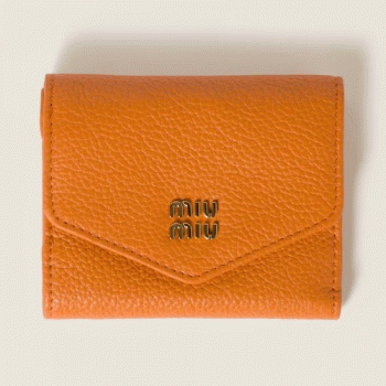 ミュウミュウスーパーコピーヴィッテロダイノレザーフラップ付折り財布5MH043_ADT7_F0IKY