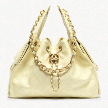 シャネルスーパーコピー後払い2025年春夏CHANEL 25 スモール ハンドバッグレインド カーフスキンライトイエローAS5293-B20304-NAGEQ