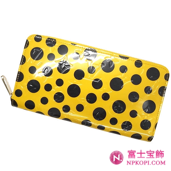 ルイヴィトン 長財布 モノグラム ヴェルニ ジッピーウォレット 草間彌生 ヤヨイ・クサマ M91571