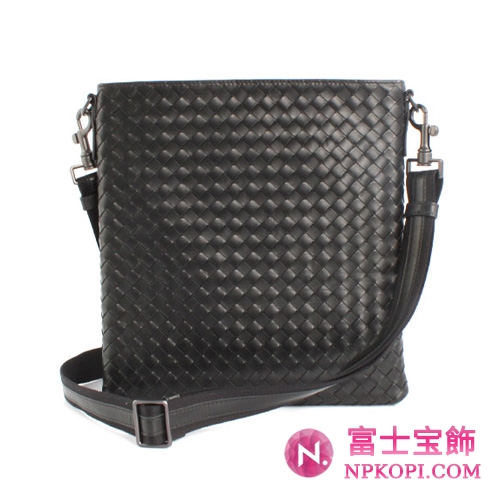 Bottega Veneta/ボッテガ・ヴェネタ  カーフレザー ショルダーバッグ ブラック＆ダークブラウン276357V465C1000