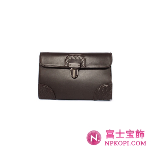 Bottega Veneta/ボッテガ・ヴェネタ カーフレザー セカンドバッグ ダークブラウン 145186V46412040