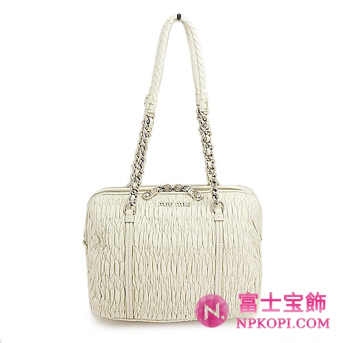 MIUMIU ミュウミュウ バッグ レディース  ギャザー レザー アイボリー RL0047 NAPPA CLOQUET GESSO
