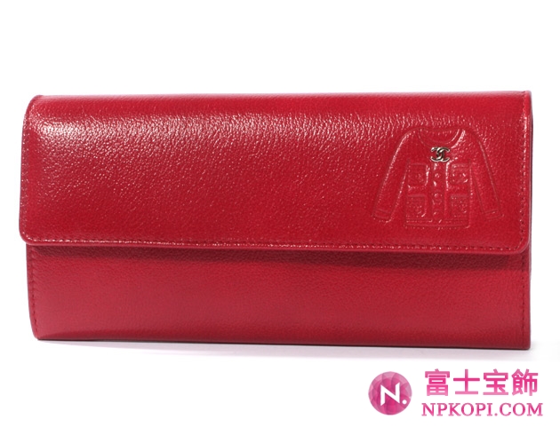 シャネル ジャケット 長財布 ルージュレッド A50136