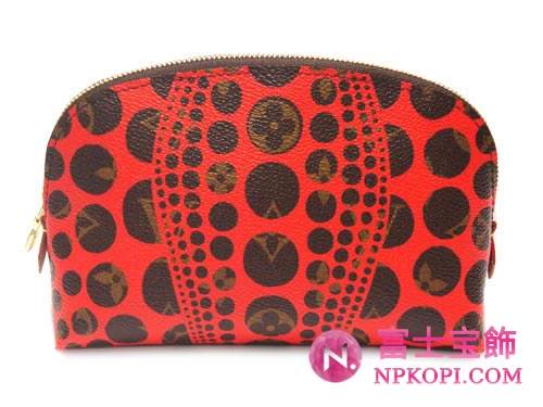 ルイヴィトン　LOUIS VUITTON　ヴィトン　モノグラム・パンプキン ドット　ヤヨイ・クサマ　LV　ポシェット・コスメティック　ルージュ　M47347