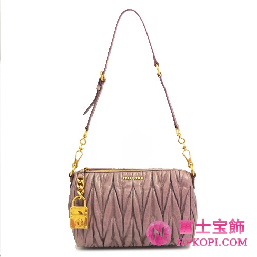 MIUMIU ミュウミュウ クラッチバッグ ポシェット 2WAY ヴィンテージ レザー チェリーピンク 5N1521 MATELASSE LUX MUGHETTO