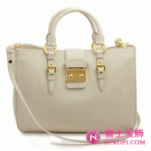 miumiu ミュウミュウ 2Wayバッグ レディース レザー アイボリー RN0797 MADRAS TALCO