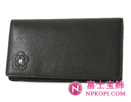 シャネル クルーズライン カメリア 長財布 ブラック A46511