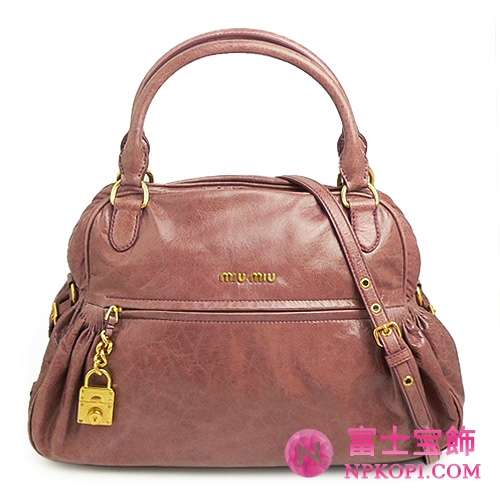 MIUMIU ミュウミュウ 2Wayバッグ レディース ショルダーストラップ付き レザー アンティークピンク （RR1424 NAPPA CHARM ANTICO）